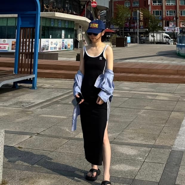 아디다스 아디컬러 탱크탑 나시 롱원피스