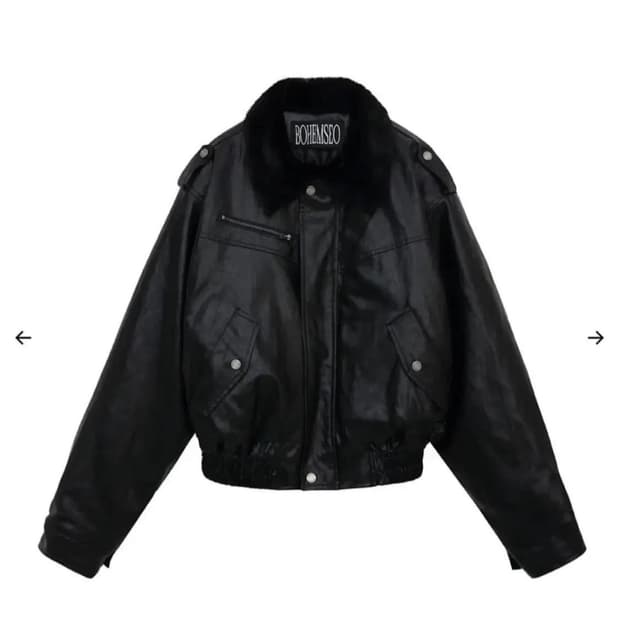 보헤미안 서울 레더 퍼 블루종