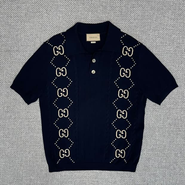 구찌 GG 반팔 카라 니트 티셔츠