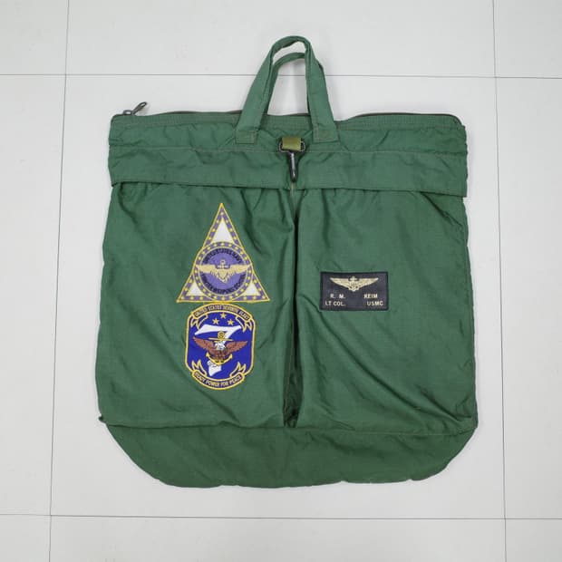90s 미 해병대 조종사 헬멧 가방 ideal 지퍼 