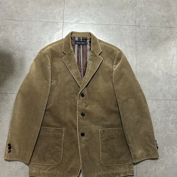 90s 빈폴 빈티지 베이지 컬러 코듀로이 블레이쟈 자켓  100size 