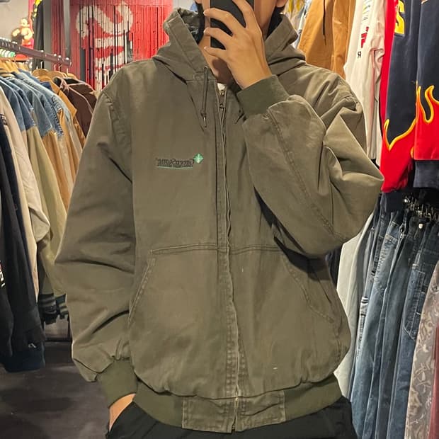 [IM] VTG 카키 후드 워크자켓