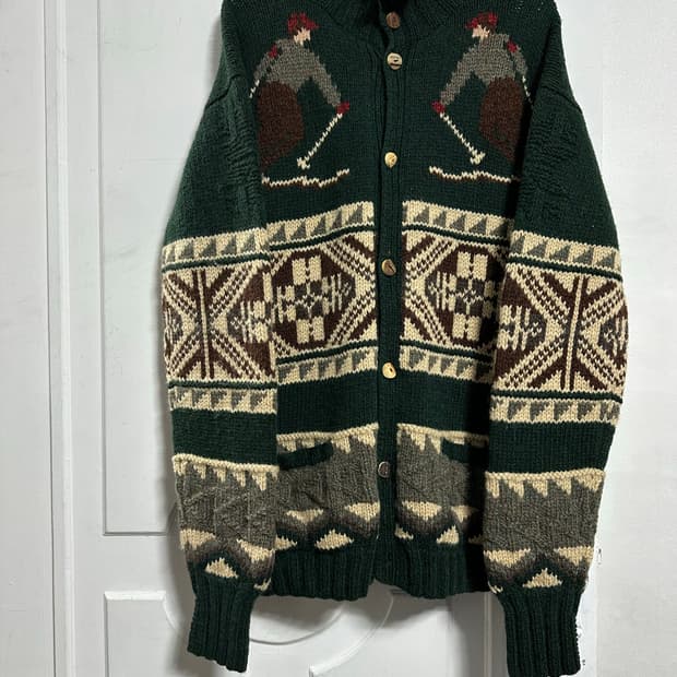 폴로 랄프로렌 핸드 니트 스키 울 가디건