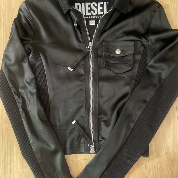 Diesel 2-way leather pocket shirt