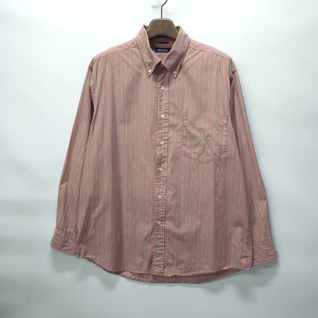 노티카(NAUTICA) 핑크 스트라이프 셔츠 (105~110)