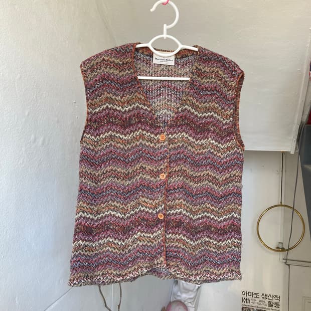 지그재그 울 베스트 made in ITALY