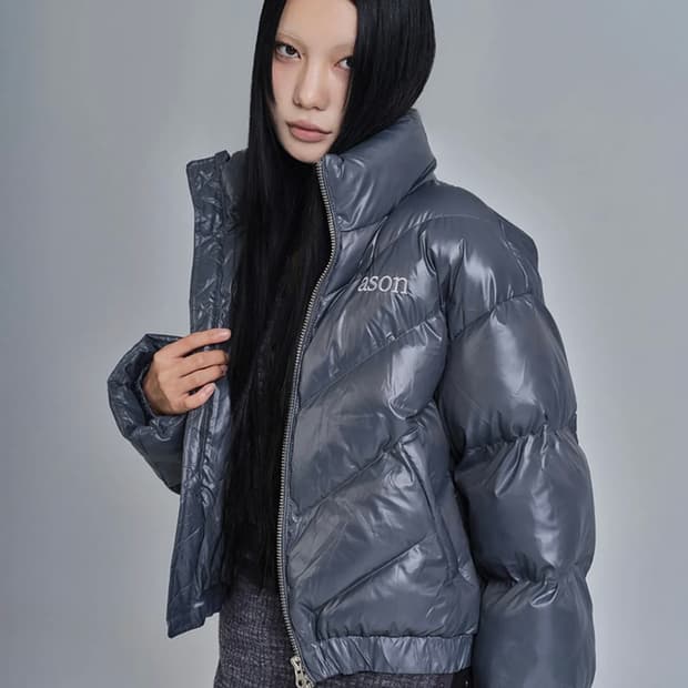애즈온 BETTY PUFFER JACKET 차콜
