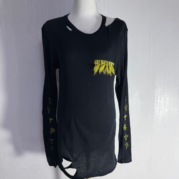 빈티지 Grunge is dead 데미지 롱슬리브 너바나