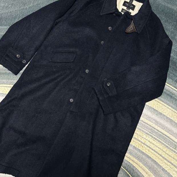 이스트로그 발마칸 울 코트/ balmacaan coat / navy ha
