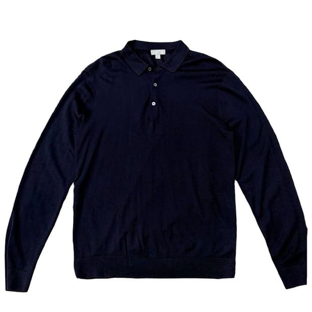 COS 네이비 울 PK셔츠 M