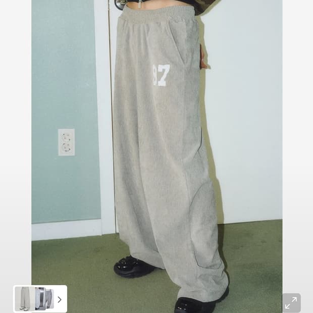 프렌다 PRDA VELOUR WIDE PANTS GRAY