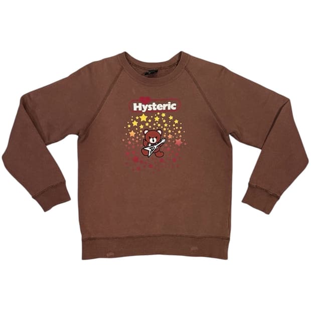 히스테릭 글래머 아카이브 퍽베어와 무수한 별 맨투맨 스웨터