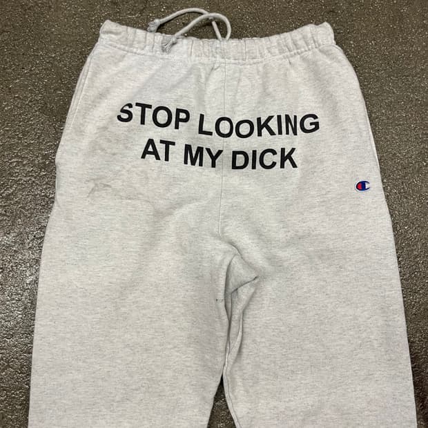 Champion Pizzaslime 레터링 스웻 팬츠 (S)