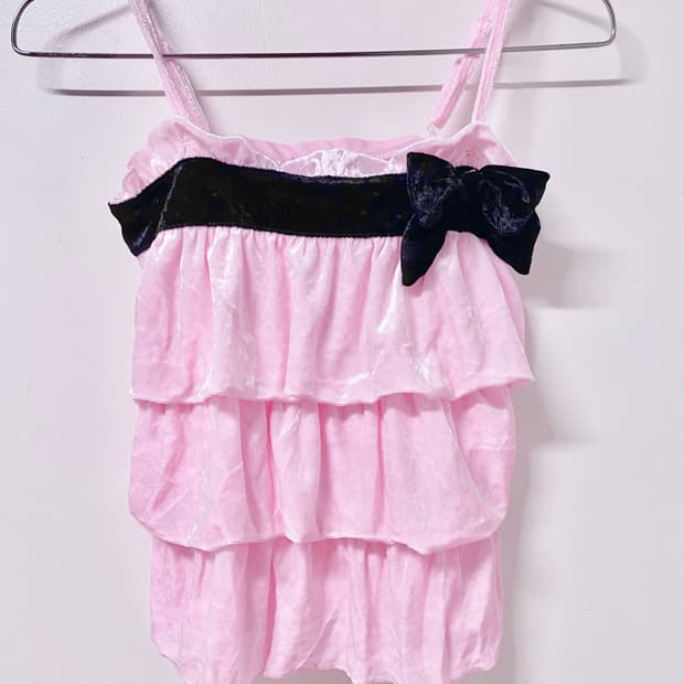 트랄라라 리본 핑크 나시