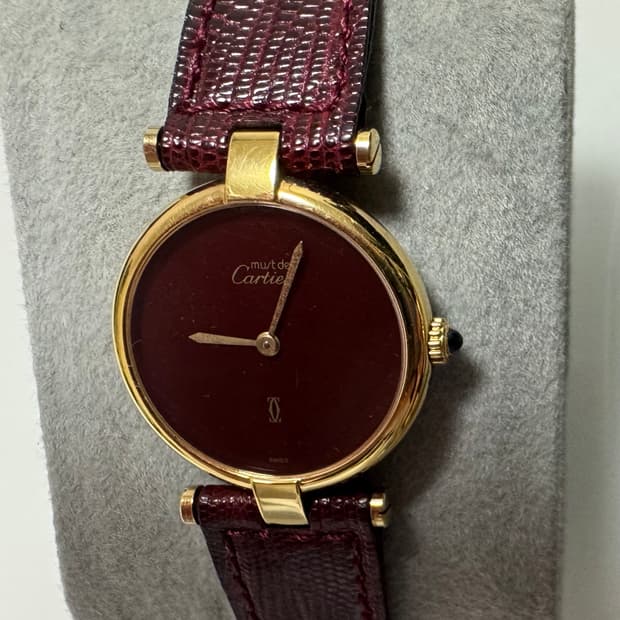 [정품] 까르띠에 머스트 방돔 버건디 쿼츠
