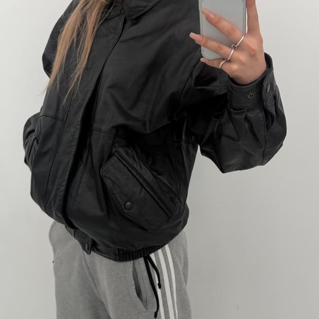 봄버 가죽 자켓 