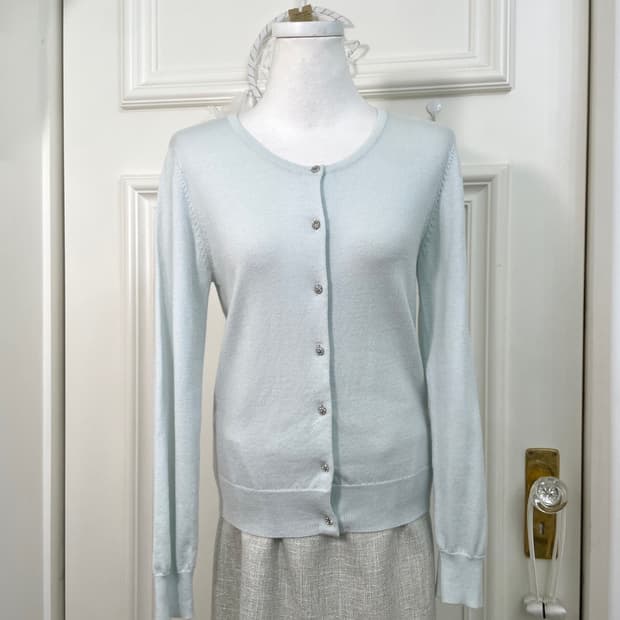 mint cubic button soft basic cardigan