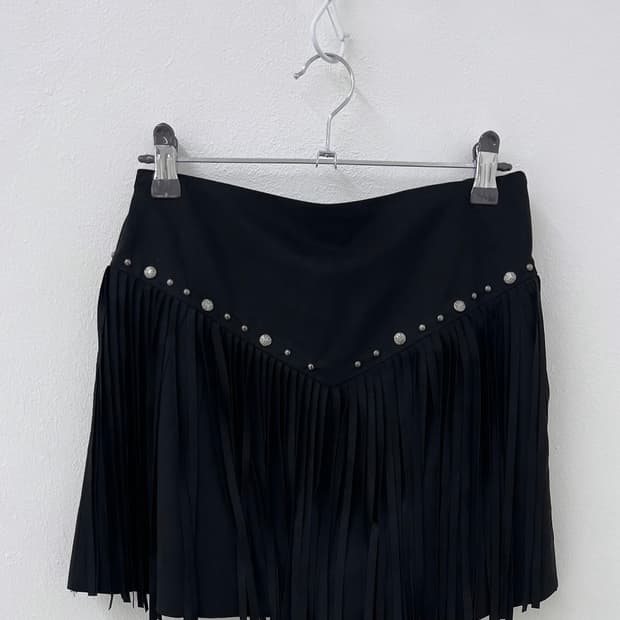 BAEKRO western mood fringe skirt 