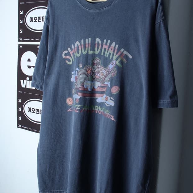 (L-XL) 꼼파뇨 반팔 티셔츠 피그먼트 블루 스트릿-H31977