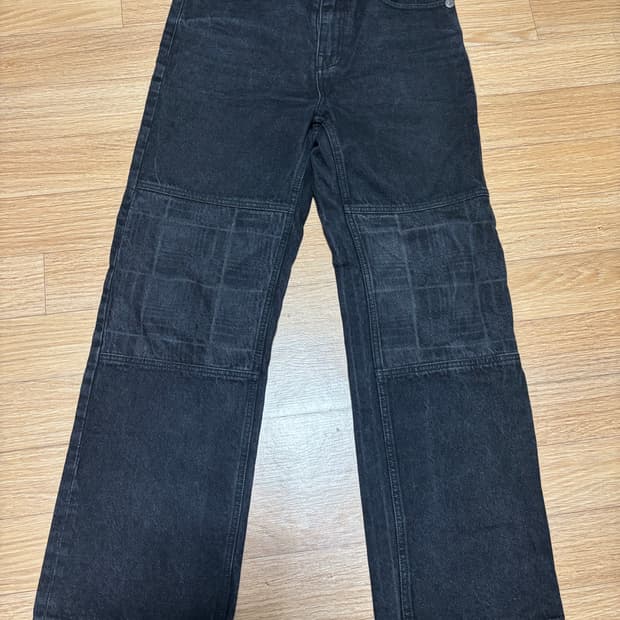 메종 미네드 블랙 데님 패치 워크 팬츠