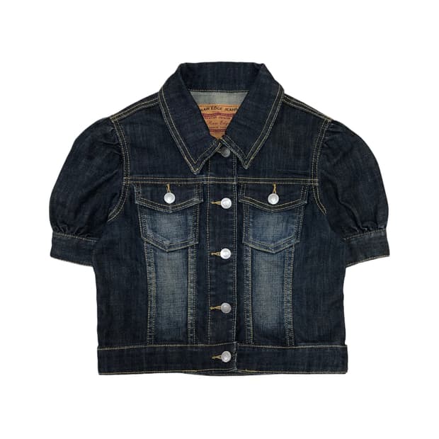 빈티지 반팔 청자켓