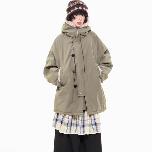 아사키 프레자키 야상 패딩 카키