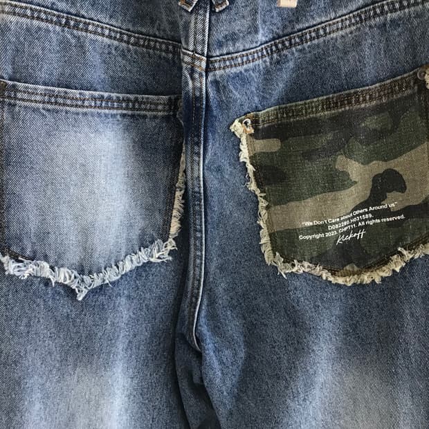 네스티킥 카모 포인트 데님 M