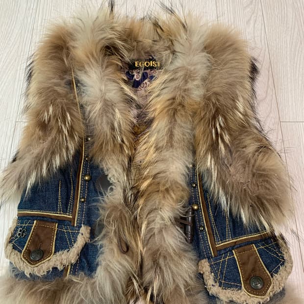 EGOIST 에고이스트 데님 퍼 베스트