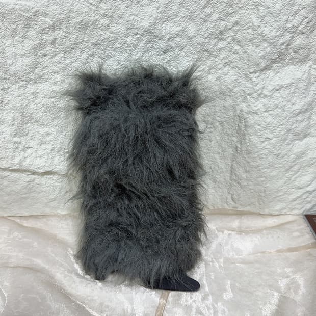 빈티지 Y2K 두툼한 퍼 그레이 레그워머 발토시