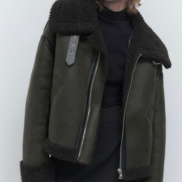 자라 카키 무스탕 xs