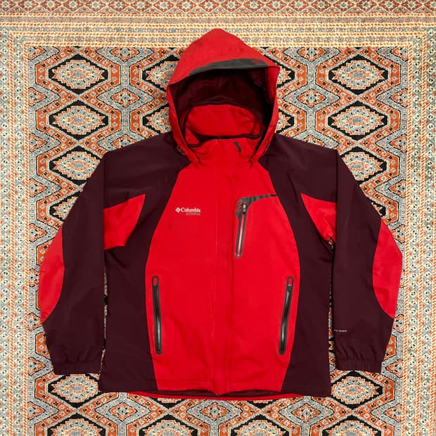 컬럼비아 레드 옴니드라이 바람막이 점퍼 남성XL
