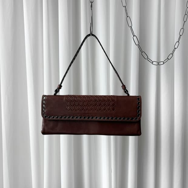 보테가 베네타 우븐 레더 바게트백