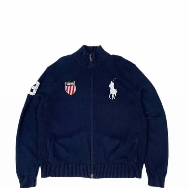 폴로 랄프로렌 빅포니 램스울 니트집업