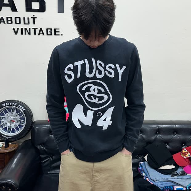 스투시 맨투맨 블랙 L