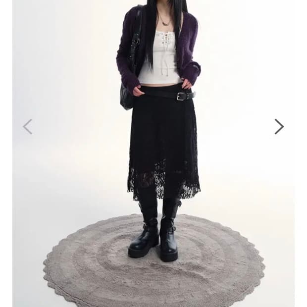 애즈온 KORI RACE 미디 스커트