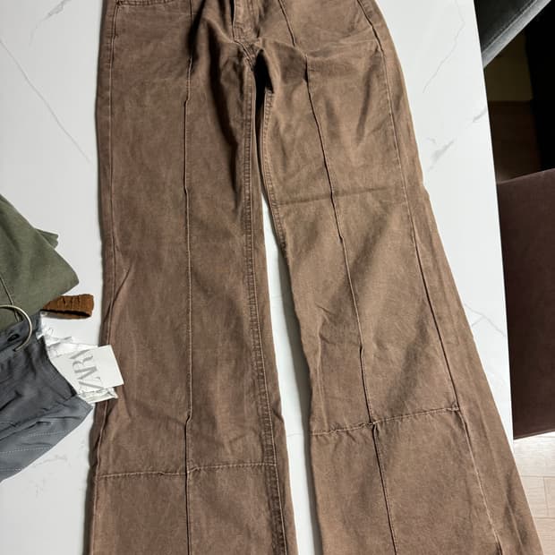 ootj 브라운 부츠컷 팬츠