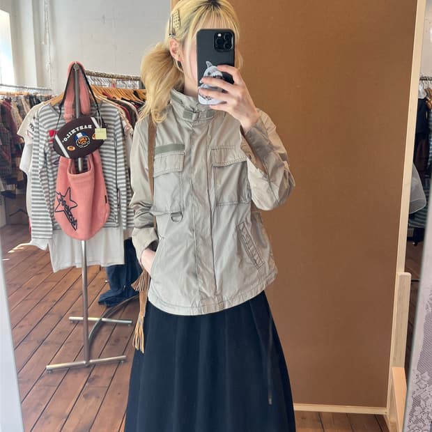 갭 베이지 나일론 카고 자켓