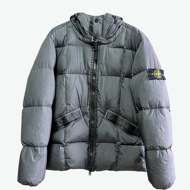 [L] 스톤아일랜드 크링클랩스 후드 패딩