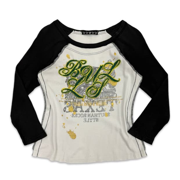 빈티지 레터링 고딕 펑크 긴팔티