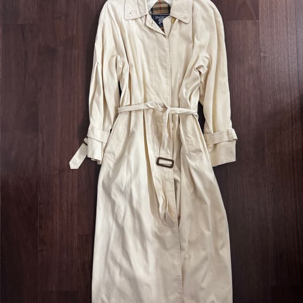 버버리 아이보리 맥시 롱 트렌치코트
