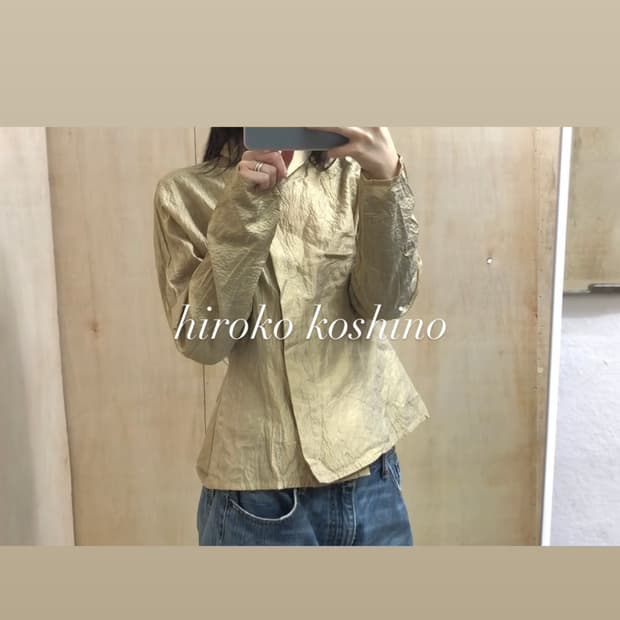 [직수입] 빈티지 hiroko koshino 블라우스 자켓 골드