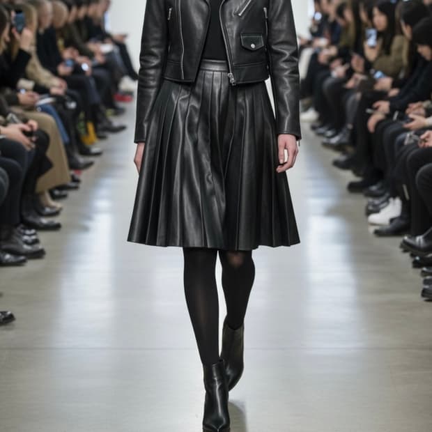 S/ 준야 와타나베 2011FW 레더 플리츠 스커트 블랙