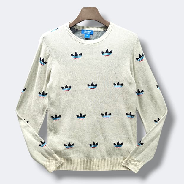 [95] 아디다스 베이지 트레포일 스웨터 니트