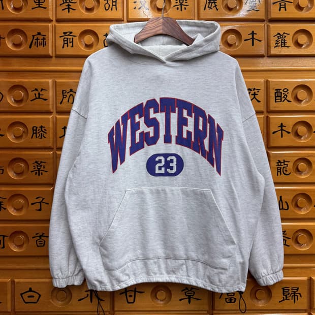 웨스턴 크림 후드티 (M)  