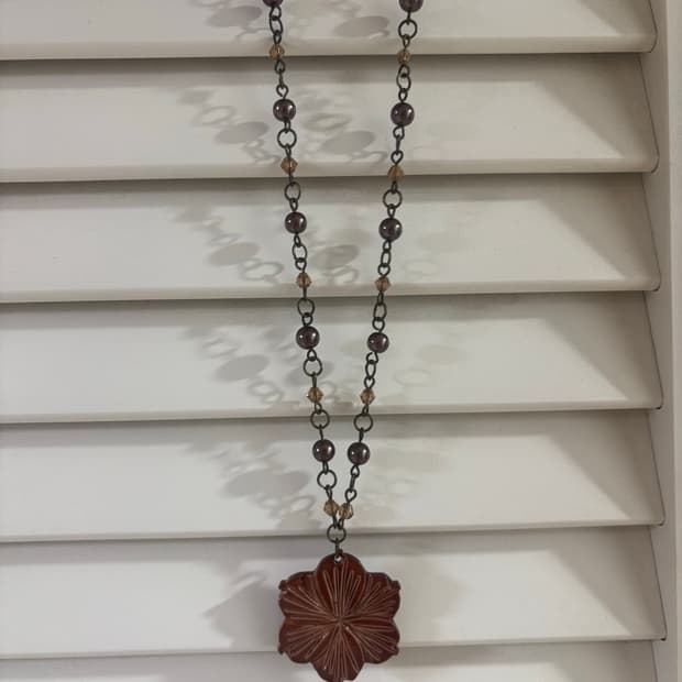 빈티지 꽃 팬던트 목걸이