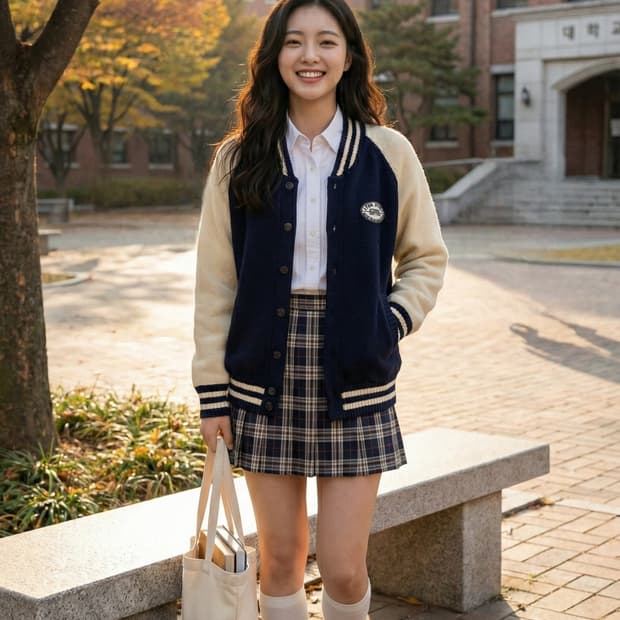 LYSM 캐시미어 혼방 바시티 니트 가디건