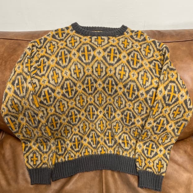 [M] Penny’s towncraft 패턴 니트 옐로브라운