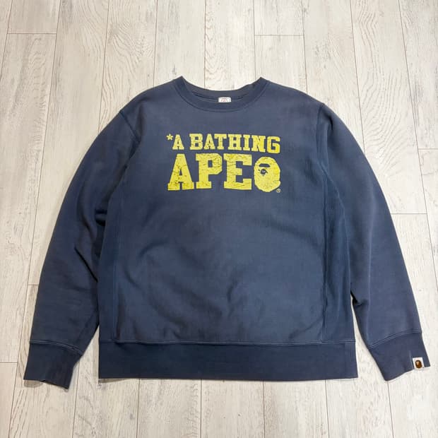 90s 베이프 리버스위브 스웻셔츠 맨투맨 