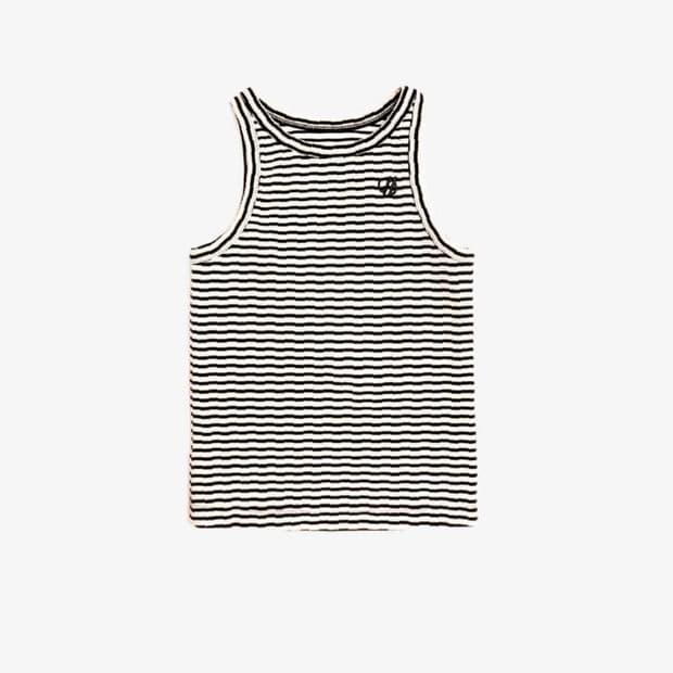 S/E/O STRIPED TANK TOP BLACK