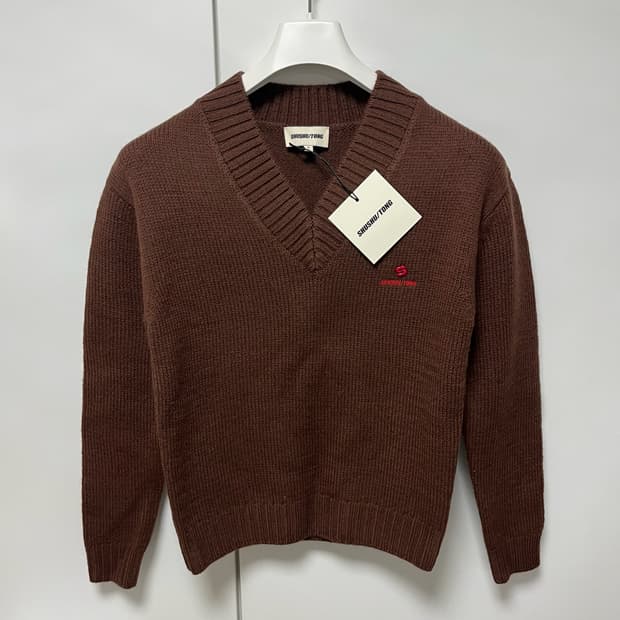 [6,8,10]슈슈통 25fw 울 브이넥 니트/브라운